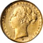 AUSTRALIA. Sovereign, 1887-M. Melbourne Mint. Victoria. NGC AU-58.