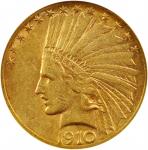 1910-S/S/S Indian Eagle. Breen-7114, RPM-1. Repunched Mintmark. AU-50 (ANACS). OH.