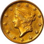 1850-D Gold Dollar. Winter 2-C, the only known dies. MS-63 (PCGS). CAC.