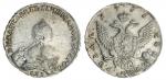 Russia. Elizabeth (1741-1761). Ruble, 1756 C??-?I. Crowned and mantled bust right - portrait by B. S