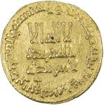 ABBASID: al-Mansur, 754-775, AV dinar (4.22g), NM, AH158, A-212, choice VF to EF.