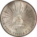 MEXICO. Peso, 1903-Zs FZ. Zacatecas Mint. PCGS MS-64.