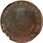 Virginia--Petersburg. Undated (1850s) James E. Wolff. Miller-Va 18. Copper. Plain Edge. MS-65 BN (NG