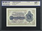 FALKLAND ISLANDS. Government of the Falkland Islands. 1 Pound, 1967. P-8a. WBG Gem Uncirculated 65 T
