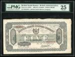 1922年北婆罗洲公司1元，编号 B257013，PMG 25，保存完好。The British North Borneo Company, $5, 1.12.1922, serial number 