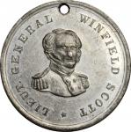 1866 Winfield Scott Memorial Medal. White Metal. 31mm. Extremely Fine.