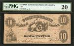 T-10. Confederate Currency. 1861 $10. PMG Very Fine 20.