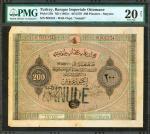 TURKEY. Banque Imperiale Ottomane. 200 Piastres, ND (1863). P-55b. PMG Very Fine 20 Net. Stamp Cance
