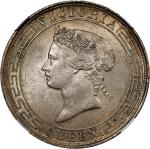 1867年香港壹圆银币。香港造币厂。HONG KONG. Dollar, 1867. Hong Kong Dollar. Victoria. NGC MS-62.