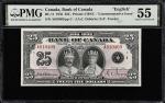 1935年加拿大国家银行25加元 PMG  AU 55 CANADA. Bank of Canada. 25 Dollars