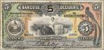 GUATEMALA. Banco de Occidente. 5 Pesos, 1914. P-S176b. Fine.