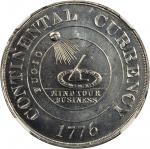 1776 (1962) Continental Dollar. Bowers Restrike. White Metal. 38 mm. HK-854A. Rarity-3. MS-66 PL (NG