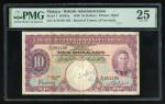 1940年马来亚10元，编号 A/70 051105，PMG 20 (有书写)，原装纸大热