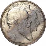 Germany. AU. 5Mark. Silver. Baden Johann Friedrich I Golden Wedding Anniversary Silver 5 Mark