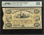 URUGUAY. El Banco Franco-Platense. 10 Pesos, 1871. P-S172a. PMG About Uncirculated 55.