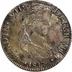 MEXICO. Zacatecas. War of Independence. 8 Reales, 1817-Zs AG. Ferdinand VII. PCGS EF-40.
