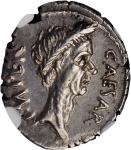 JULIUS CAESAR. AR Denarius (3.87 gms), Rome Mint, M. Mettius, moneyer, 44 B.C. NGC AU★, Strike: 4/5 