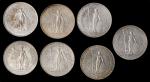 1899-1930年英国贸易银元站洋一圆银币。七枚。GREAT BRITAIN. Sextet of Trade Dollars (7 Pieces), 1899-1930. Average Grad