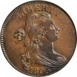 1803 Draped Bust Cent. S-265. Rarity-4. Large Date, Large Fraction. AU-58 (PCGS).