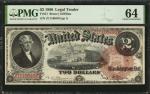 Fr. 51. 1880 $2 Legal Tender Note. PMG Choice Uncirculated 64.