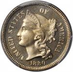 1880 Nickel Three-Cent Piece. Proof-67 Cameo (PCGS). CAC.