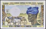 MALI5000 francs ND (1984). PMG 58 EPQ Choice About Unc  (1915805-044).
