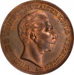 GERMANY. Prussia. Copper 5 Mark Pattern, 1905-A. Berlin Mint. Wilhelm II. NGC PROOF-63 Red Brown.