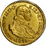 COLOMBIA. 1811-JJ Escudo. Santa Fe de Nuevo Reino (Bogotá) mint. Ferdinand VII (1808-1833). Restrepo