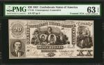 CT-20. Confederate Currency. 1861 $20. PMG Choice Uncirculated 63 EPQ. Contemporary Counterfeit.