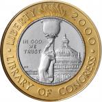 2000-W Library of Congress Bicentennial Bimetallic $10. MS-69 (NGC).