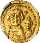 HERACLIUS, 610-641. AV Solidus (4.23 gms), Constantinople Mint, 5th Officinae. NGC EF, Strike: 4/5 S