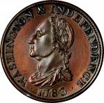 1783 (ca. 1860) Washington Draped Bust Copper. Restrike. Musante GW-107, Baker-3, Vlack 17-L, W-1036