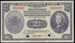 1943年荷属东印度银行2 1/2盾样钞，PMG67EPQ, PMG纪录中现时之最高评级