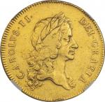 Great Britain. 1673. Gold. NGC XF40. EF. 5Guinea. Charles II Gold 5 Guineas