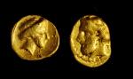 KYRENAICA. Kyrene. Duo of Gold 1/10 Staters (2 Pieces), ca. 331-313 B.C. Average Grade: VERY FINE.