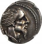 ROMAN REPUBLIC. L. Hostilius Saserna. AR Denarius (3.93 gms), Rome Mint, ca. 48 B.C. NGC Ch EF★, Str