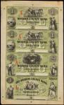 Uncut Sheet of (4) Morristown, New Jersey. The Morris County Bank. 18xx. $1-$1-$2-$3. About Uncircul