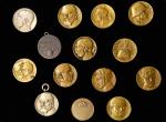 KARL GOETZ MEDALS. Germany. Group of Silver and Bronze Christmas Medals (14 Pieces), 1914-1918. Grad