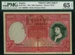 Banco de Angola, an obverse uniface proof 1000 angolares, 1 June 1944, black serial number A 000000,