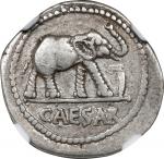 JULIUS CAESAR. AR Denarius (3.46 gms), Military Mint Traveling with Caesar, 49 B.C. NGC Ch VF, Strik