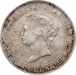 1866年香港壹圆银币。香港铸币厂。HONG KONG (SAR). Dollar, 1866. Hong Kong Mint. Victoria. PCGS VF-35.
