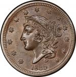 1839 Modified Matron Head Cent. Newcomb-9. Silly Head. Rarity-2. Mint State-66 BN (PCGS).