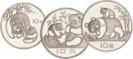 1983—1985年熊猫拾圆银币各一枚