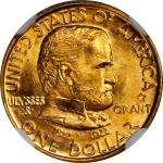1922 Grant Memorial Gold Dollar. Star. MS-68+ (NGC).