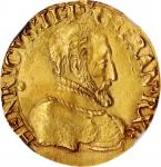 FRANCE. Henri dOr, 1557-N. Montpellier Mint. Henry II. NGC MS-63.