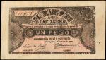 COLOMBIA. Banco de Cartagena. 1 Peso, 1900. P-S345a. Very Fine.