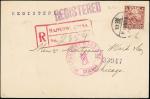 China1913-33 Junk Issue1913 London Print1914 (24 June) envelope registered to Chicago bearing Junk 2