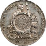 GUATEMALA. Guatemala - Peru. Peso, 1894. PCGS AU-53.