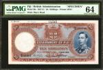 FIJI. Government of Fiji. 10 Shillings, 1.7.1950. P-38s. Specimen. PMG Choice Uncirculated 64.