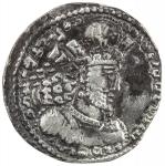 SASANIAN KINGDOM: Shahpur  (Sabuhr) II, 309-379, AR obol  (0.47g), G-89var, kings bust right, wearin